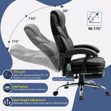 Massage , Reclining Office Chair with Footrest, Ergonomic Office Chair with Lumbar