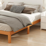 Full Size Wood Bed Frame, 12in Wooden Platform Bed Frame Mattress Foundation