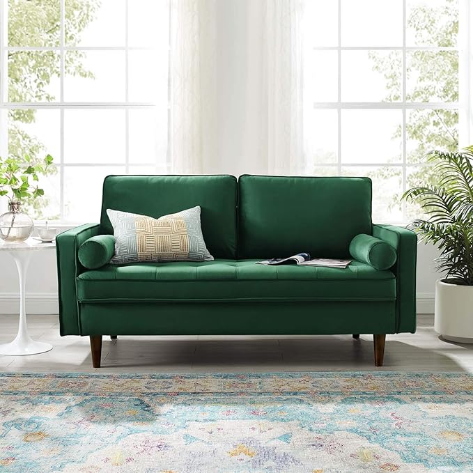 Valour Performance Velvet Loveseat, Pink Valour Performance Velvet Loveseat