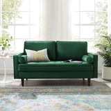 Modway Valour Performance Velvet Loveseat, Green Valour Performance Velvet Loveseat