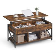 Lift Top Coffee Table, Coffee Table with Storage Shelf, Hidden Compartments and Lifting