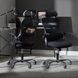 Home Mesh Office Chair-Computer Desk Swivel Reclining Chair with Wheels, Lumbar Support