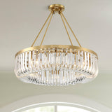 Jenna Modern Glam Ceiling Light Semi Flush-Mount Fixture 28" Soft Gold Metal 8-Light