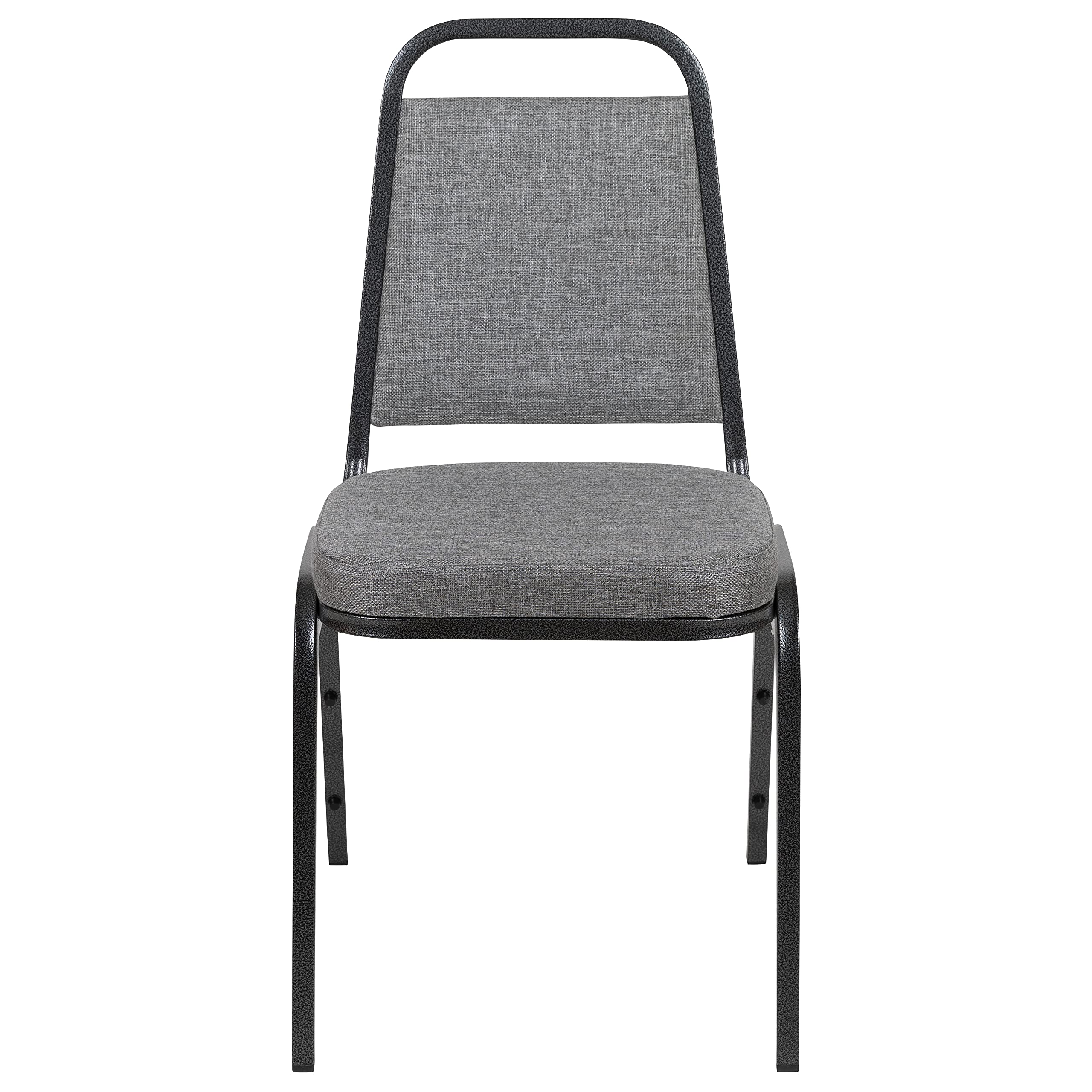 Trapezoidal Back Banquet Stack Chair, 2.5" Seat - Gray Fabric/Silver Vein Frame