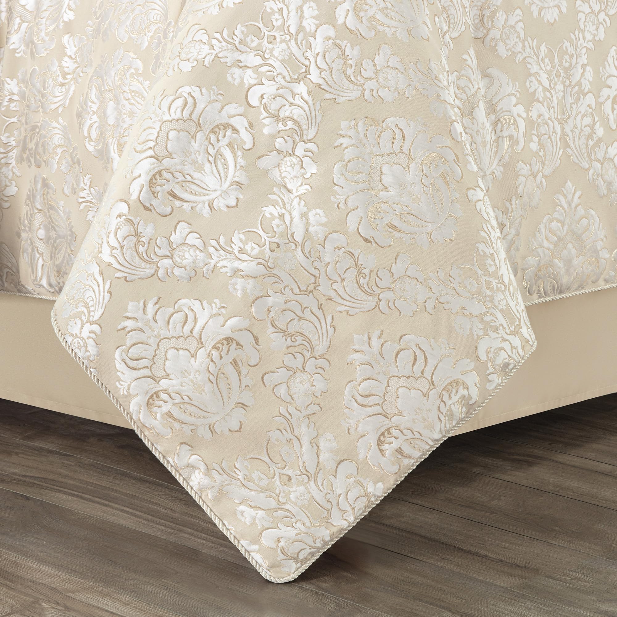 9-Piece Damask Comforter Set - Jacquard Medallion Floral Bedding Queen