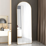 OOFUCF Modern Full Length Mirror, 60 * 16.5IN Arched Floor Mirror, Full Length Dressing Mirror with Metal Frame and Stand,Body Mirror for Living Room, Bedroom, Bathroom (Golden Arched, 60 * 16.5 in)