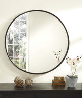 Oil Rubbed Bronze Framed Round Wall Mirror, 36" Diameter