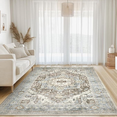 Area Rug for Living Room 5x7 - Machine Washable Soft Vintage Rug Oriental Area Carpet