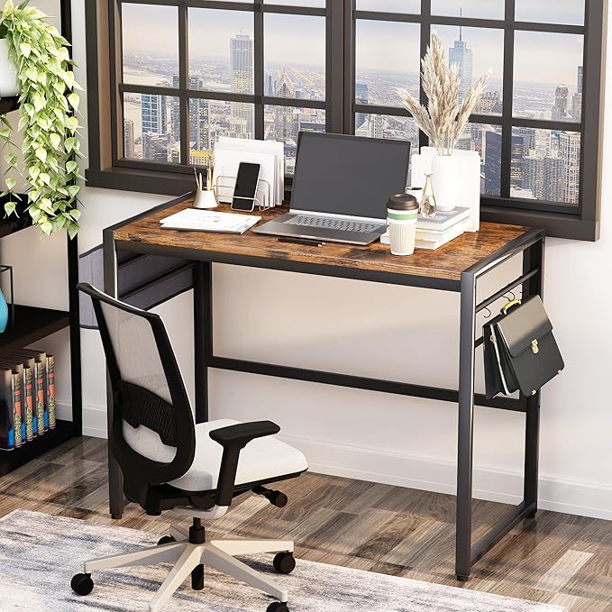 Computer Desk 39-Inch Writing Desk Home Office Small Study Workstation Industrial Style