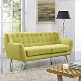 Remark Mid-Century Modern Sofa With Upholstered Fabric In Wheatgrass