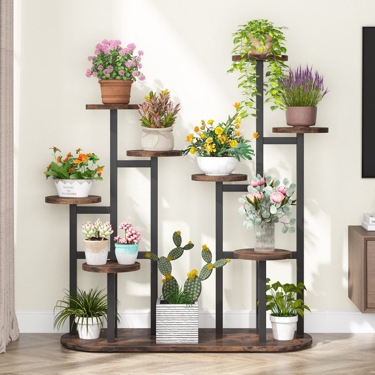 Plant Stand Indoor, Multi-Tiered 11 Potted Plant Shelf Flower Stands, Tall Plant Rack