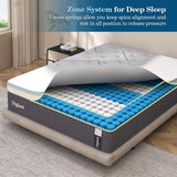 Queen Mattress, 14Inch Gel Memory Foam & 7-Zone Pocket Spring Queen Size Mattress