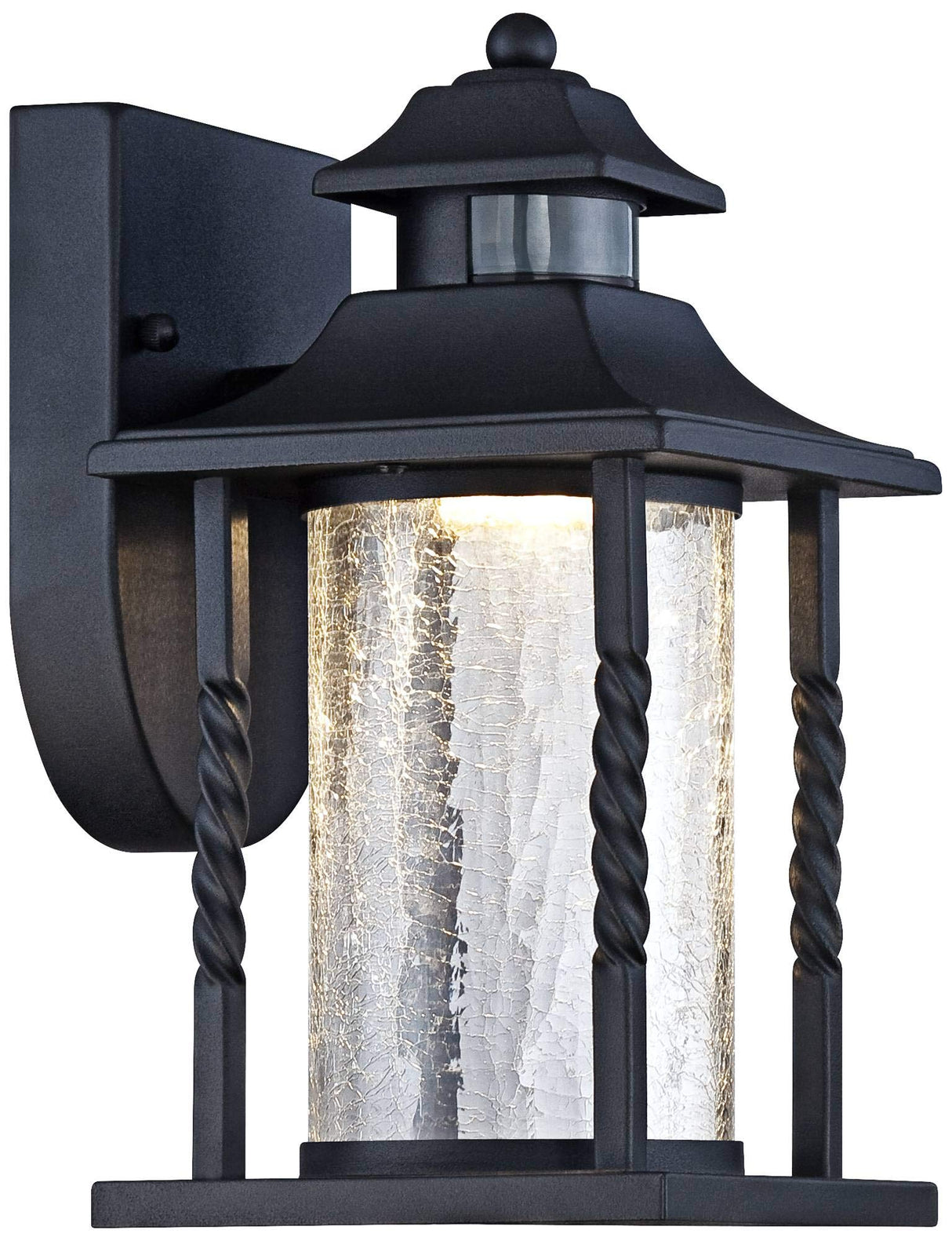 Westray Outdoor Wall Light Fixture LED Black Lantern 11 1/2" Clear