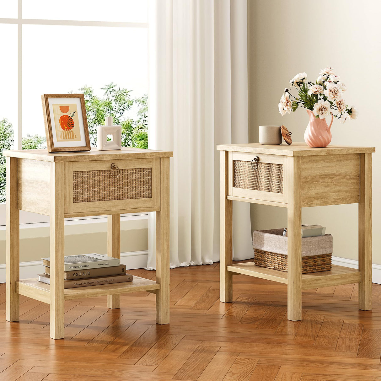 Rattan Boho Nightstand