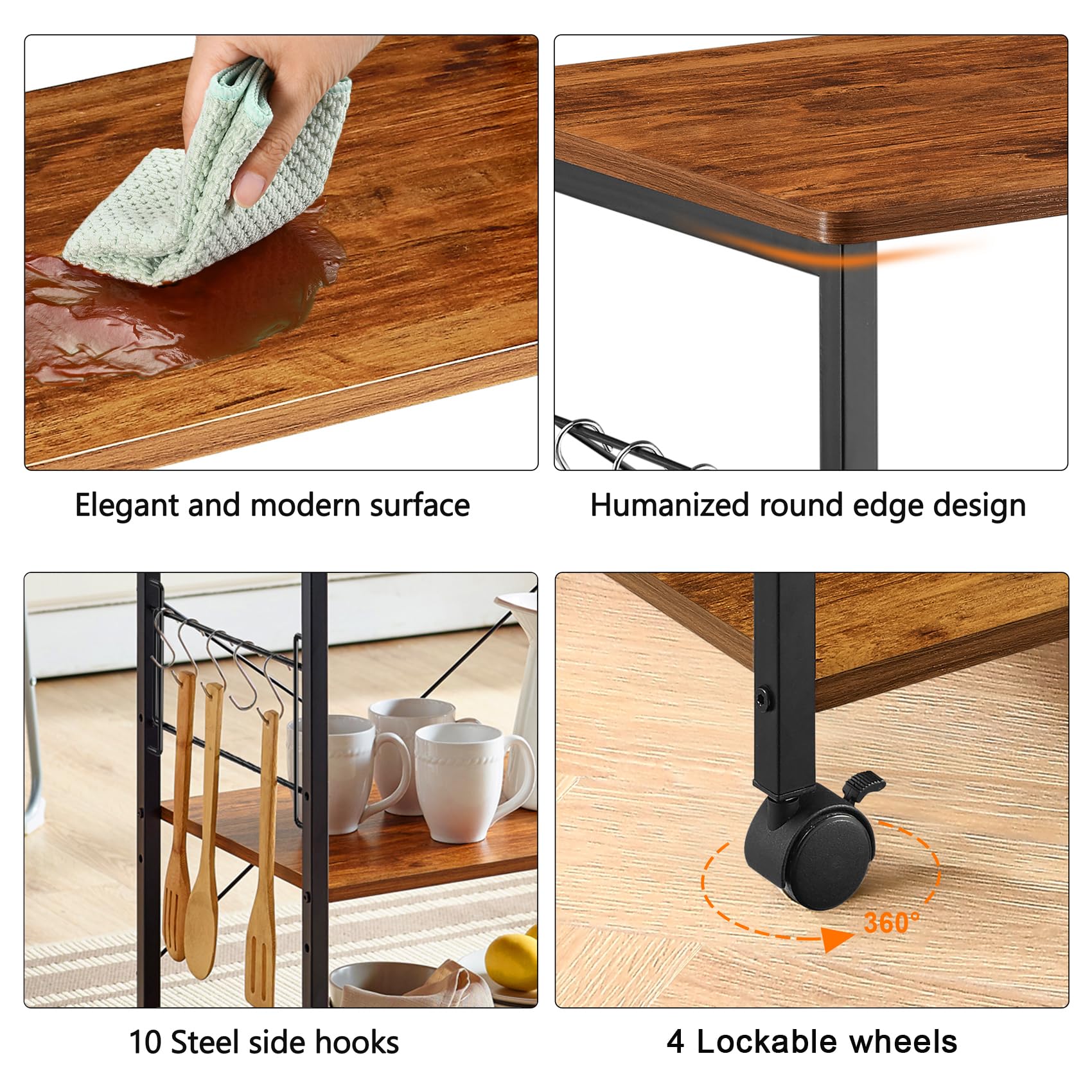 Kitchen Stand Microwave Cart 23.7'' for Small Space