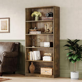 5-Tier Bookshelf and Bookcase, Tall Bookcase Shelf Storage Organizer, 67" Farmhouse