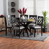 Jana Dining Set, 7-Piece, Grey/Espresso Brown