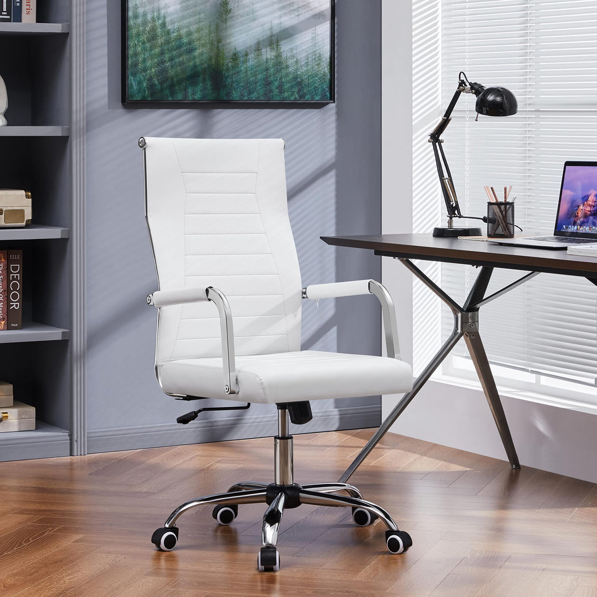 High-Back Office Desk Chair Executive Task Chair Management Chair PU Leather Chair