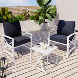 3 Pcs Outdoor Patio Furniture Set, Patio Bistro Set Wicker Conversation Set