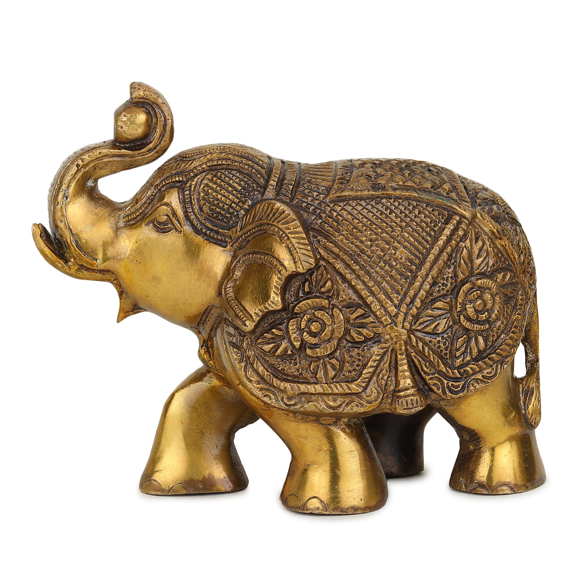Nams International Indian Handicraft Brass Elephant Sculpture India Figurine Home Décor