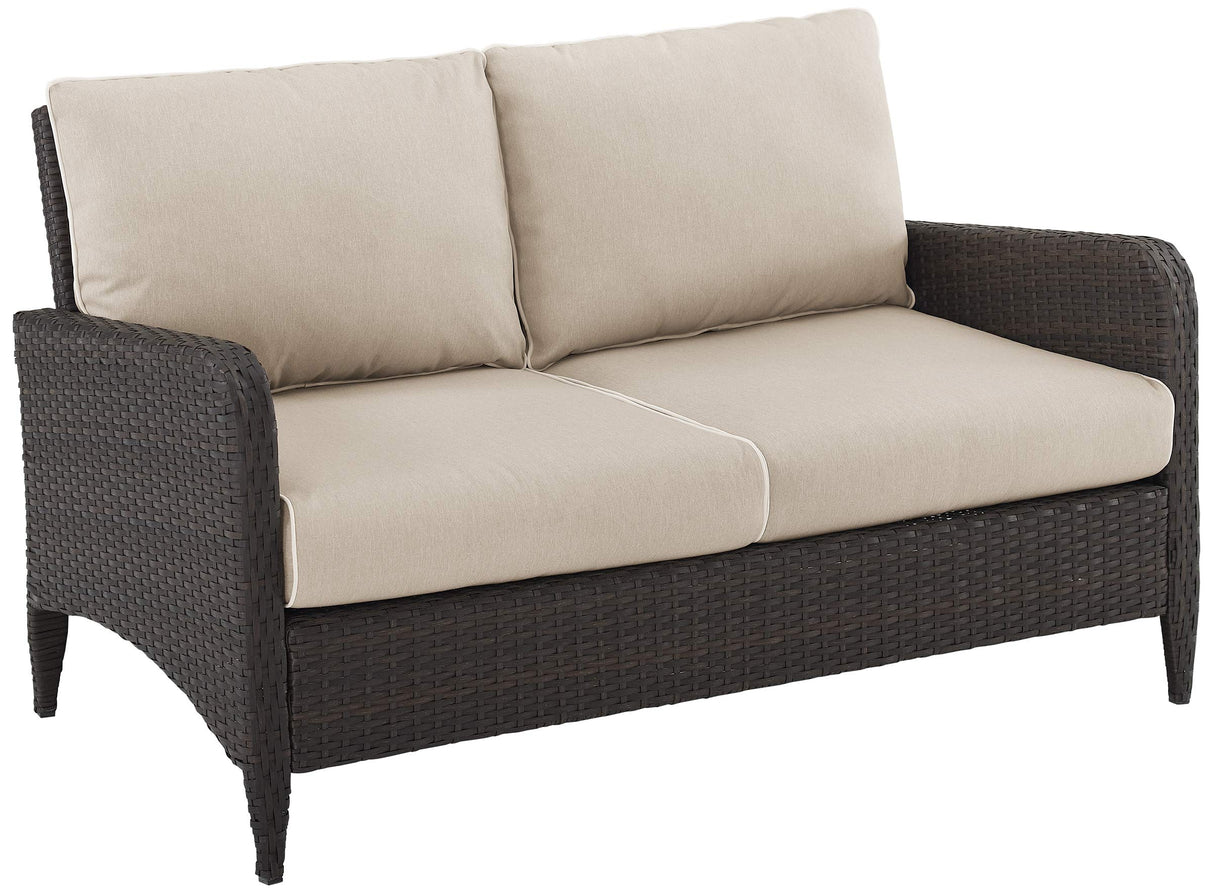 Kiawah Wicker Outdoor Loveseat, 2-Person Patio Couch for Porch, Deck