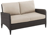Kiawah Wicker Outdoor Loveseat, 2-Person Patio Couch for Porch, Deck