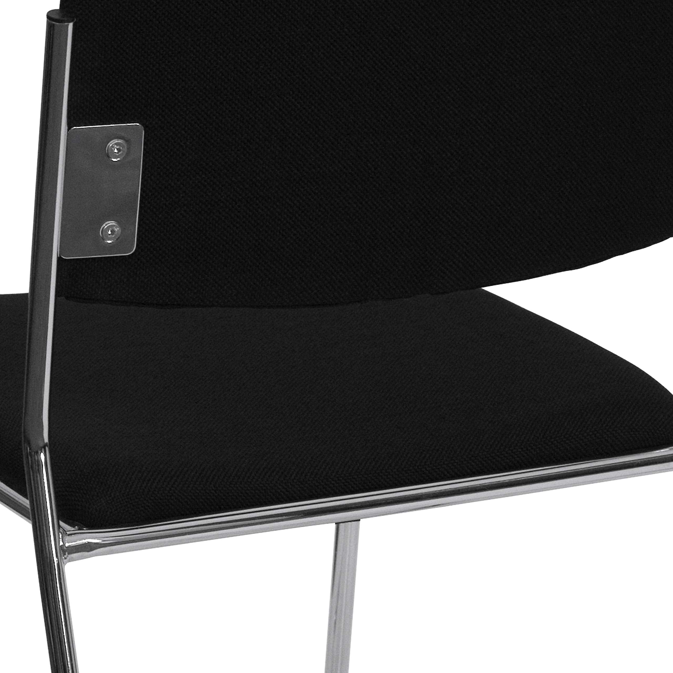 500 lb. Capacity Black Fabric High Density Chrome Stacking Chair