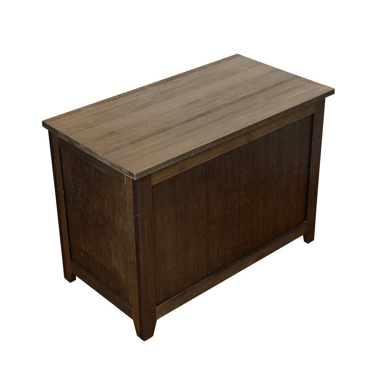 Solid Bamboo Storage Bench Brown Modern Contemporary Brushed Wood