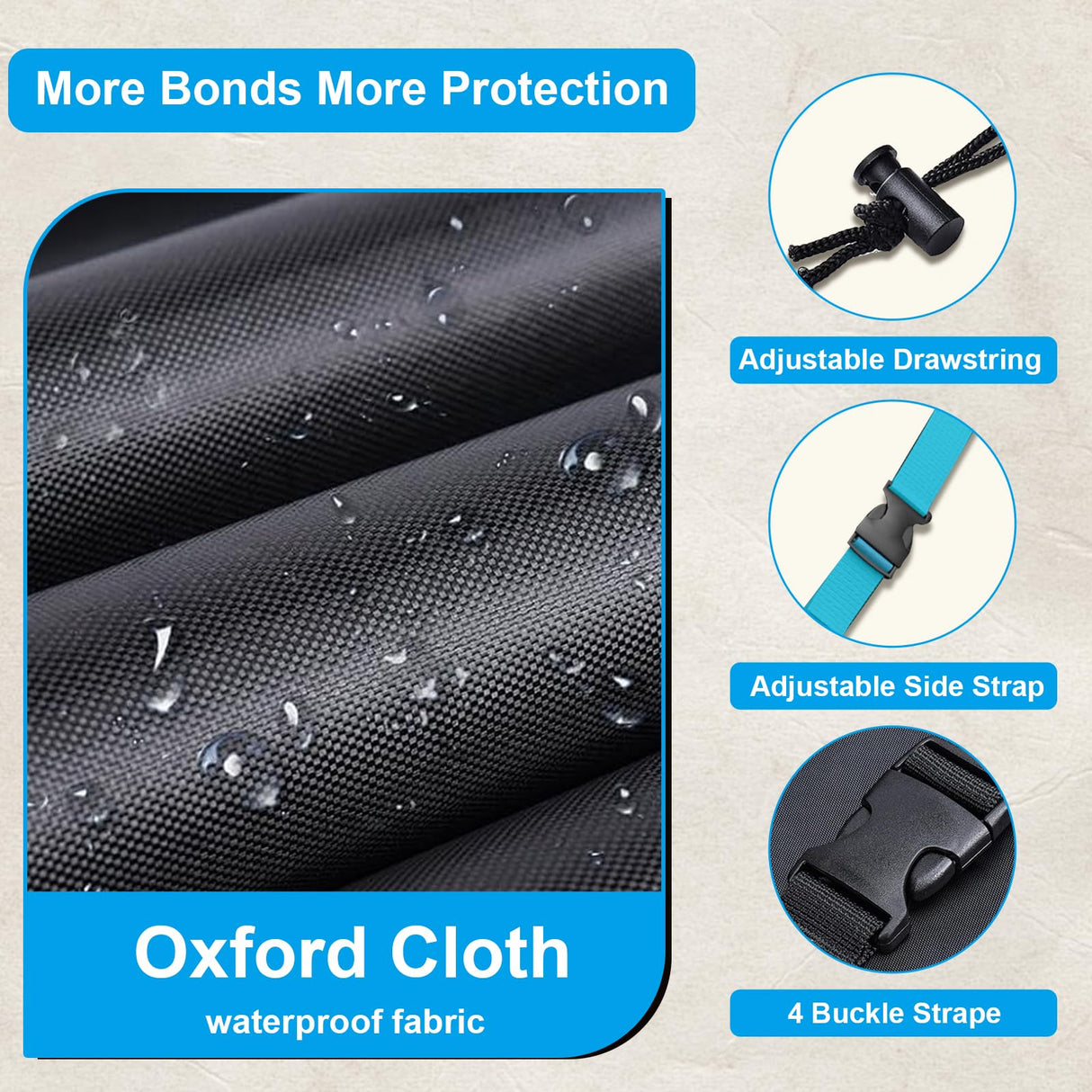 Outdoor Furniture Cover - 100% Waterproof, 420D Oxford, PU Silver Coating