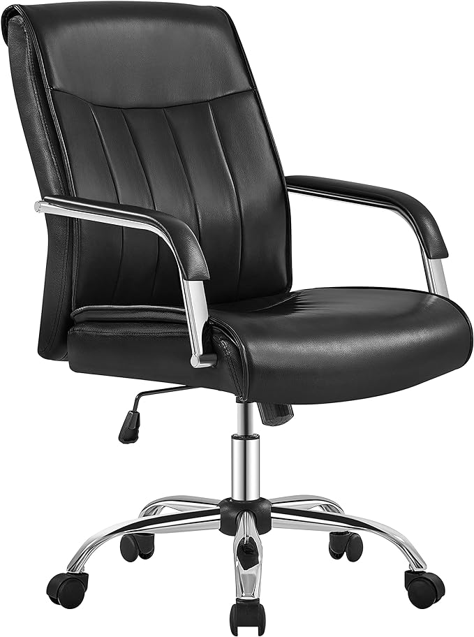 Big and Tall Desk Chair PU Leather Office Chair Ergonomic Computer Swivel Chair