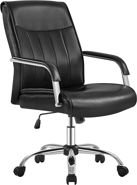 Big and Tall Desk Chair PU Leather Office Chair Ergonomic Computer Swivel Chair