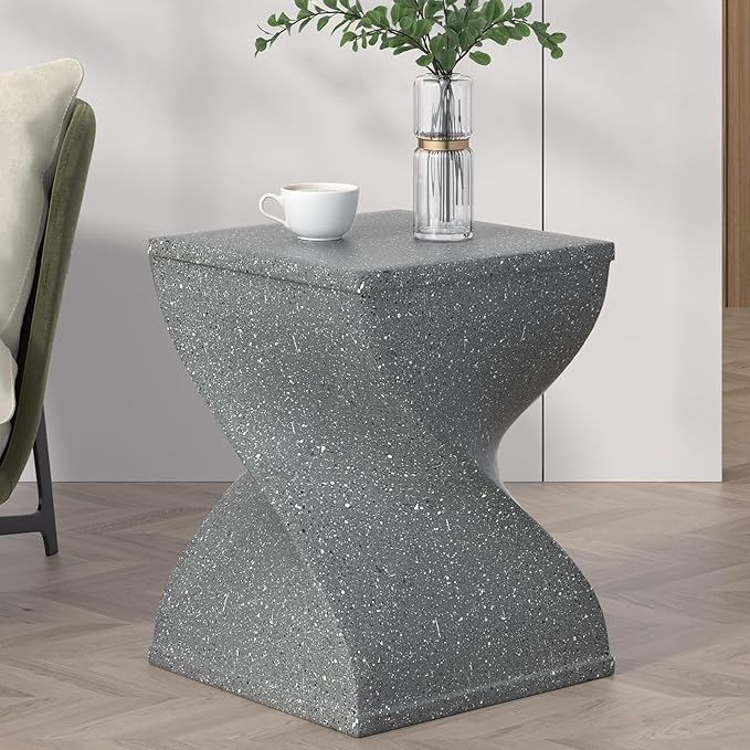 Outdoor Side Table, Concrete end Table/Outdoor Accent Patio Table