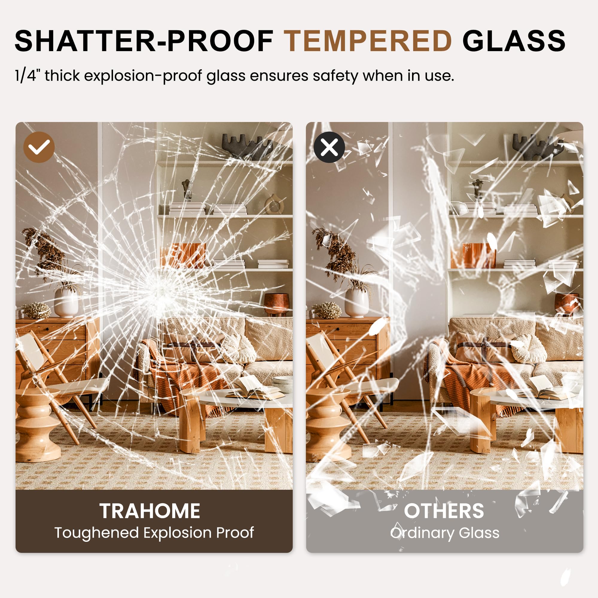 Full Length Wooden Mirror 56x20 - Rustic Farmhouse Wall or Floor Mirror