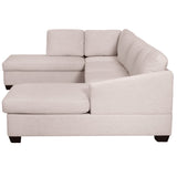 Shape Sectional Sofa, Double Extra Wide Chaise Lounge Couch, Beige