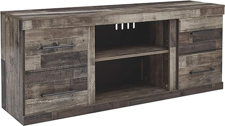 Modern Farmhouse TV Stand, White & Light Brown