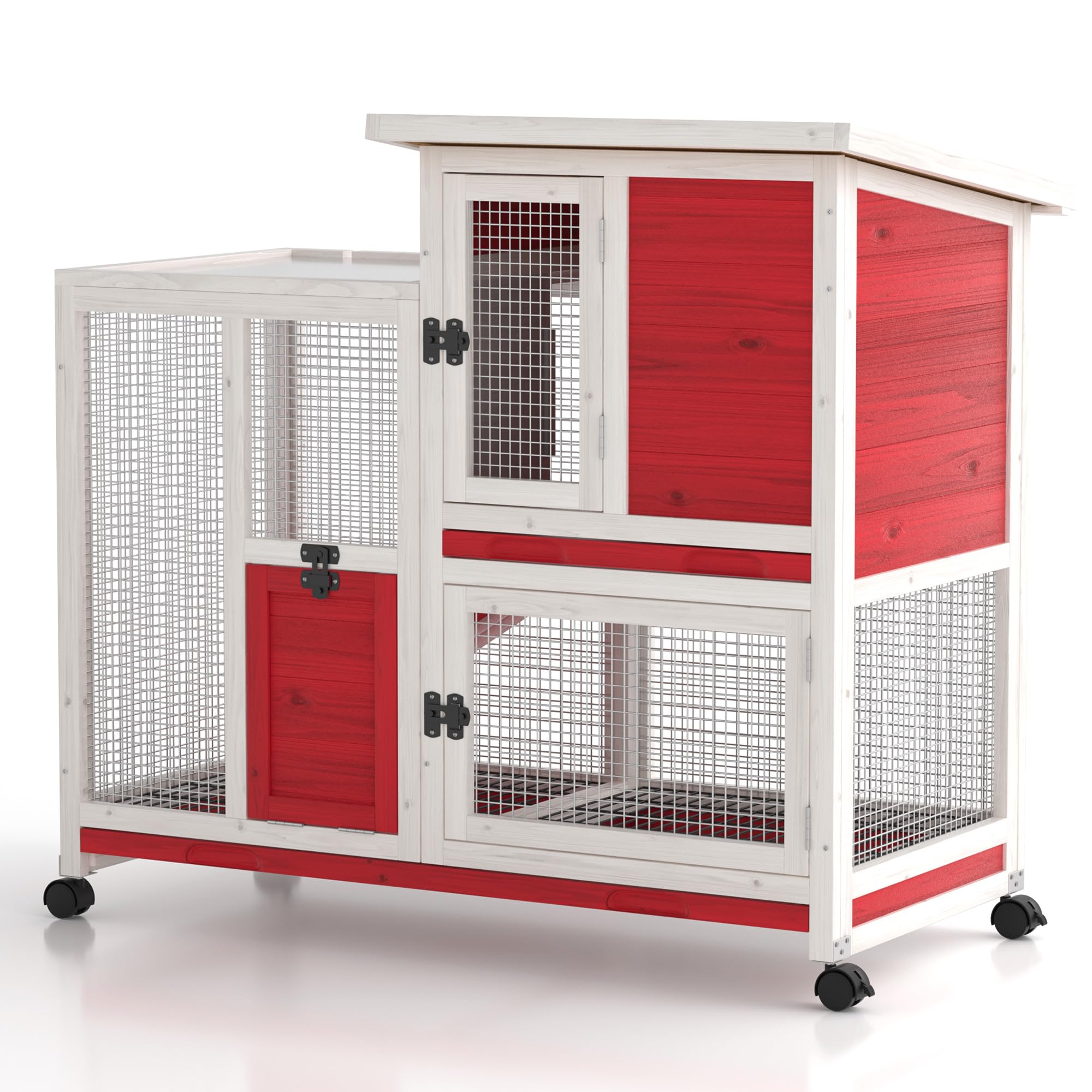 Rabbit Hutch Indoor Bunny Cage Outdoor Wooden Guinea Pig House