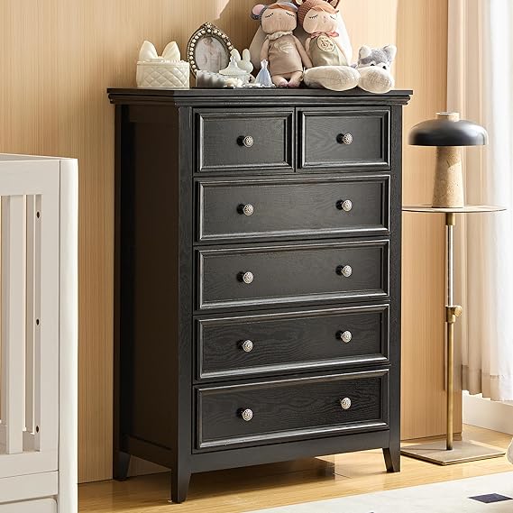 White Dresser for Bedroom, White 7-Drawer Dresser, Modern 7 Chest of Drawers