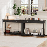 Console Table with Drawers & Storage Shelves Narrow Sofa Table for Entryway