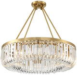 Jenna Modern Glam Ceiling Light Semi Flush-Mount Fixture 28" Soft Gold Metal 8-Light