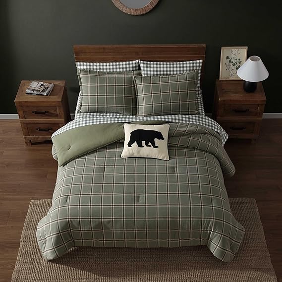 Queen Comforter Set - Soft Cotton Flannel 3-Piece Bedding with Pillowcases