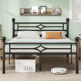 Full Bed Frame with Headboard and Footboard - Heavy Duty Metal Platform