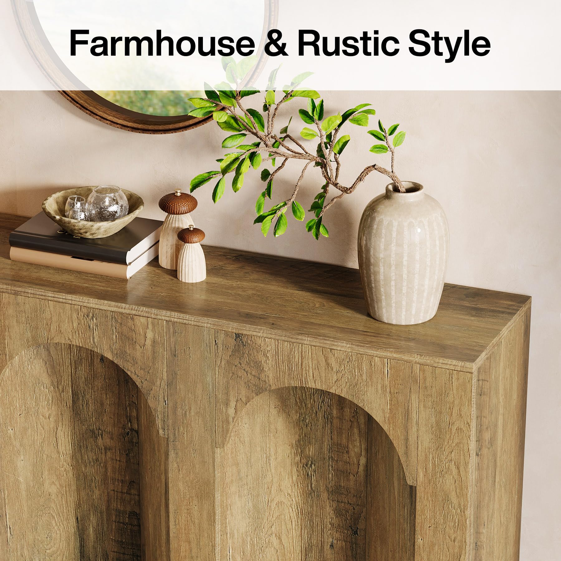 63-Inch Long Sofa Console Table, Farmhouse Narrow Entryway Table for Hallway