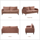 69'' Loveseat Sofa, Small Loveseat for Small Space with Removable Backrest & Wooden Legs