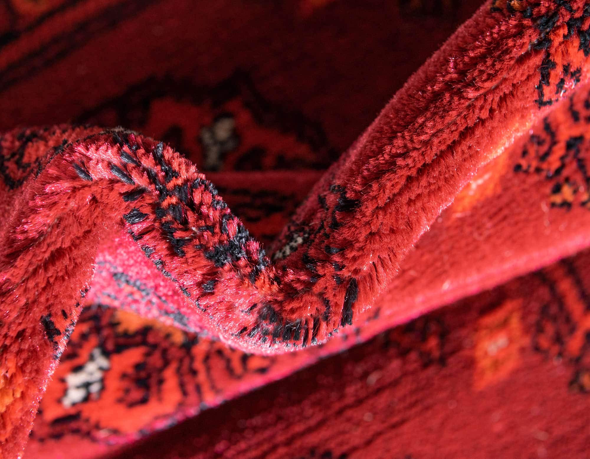 Tekke Collection Over-Dyed Saturated Traditional Torkaman Area Rug, 4 ft x 6 ft,