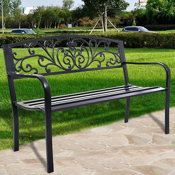 Garden Bench Park Patio Yard Furniture Decor Powde