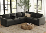 Modular Sectional Sofa Couch 7-Seater Convertible Sectional Sofa Velvet Modular