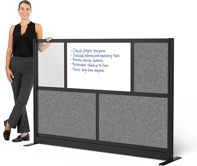 Modular Wall | Room Divider with Whiteboard, Sound-Dampening, & Frosted Acrylic Panels