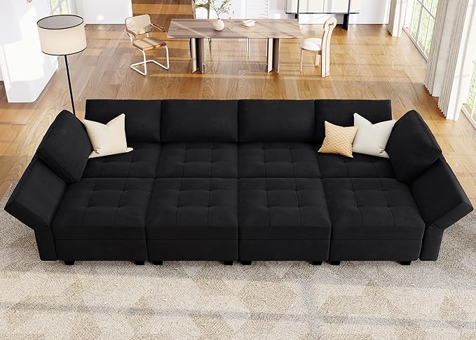 Sleeper Modular Sectional Sofa 9 Seater Sectional Sofa with Storage Modular Couch