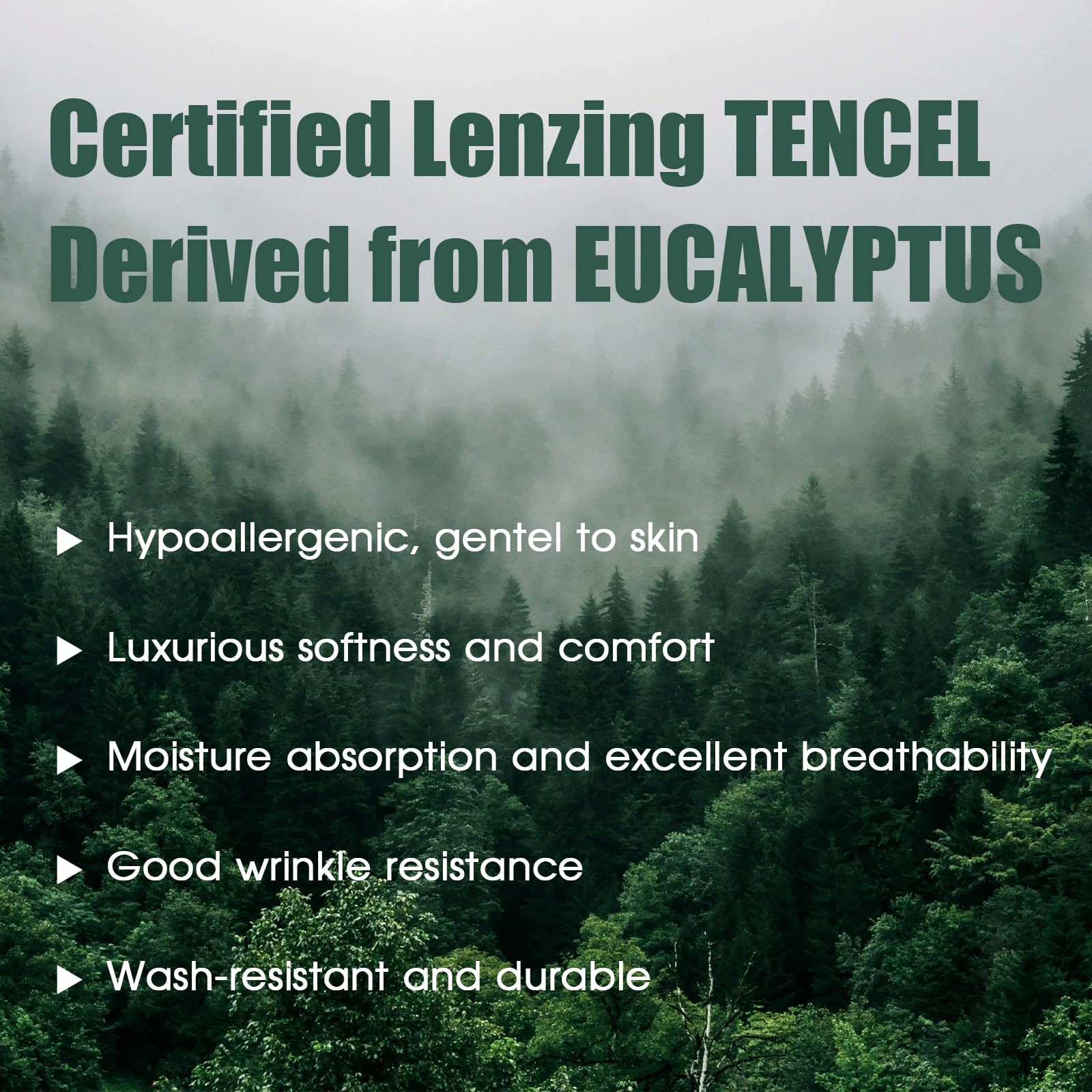 100% Eucalyptus Sheets Queen - Soft Tencel Sheets, Hypoallergenic, Moisture Wicking