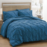 King Size Comforter Set Gray - Soft Fluffy Pintuck Down Alternative Bedding Set